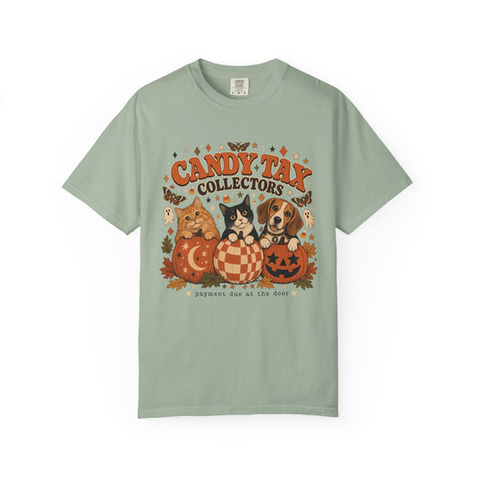 Candy Tax Collectors Halloween T-Shirt – Funny Dog & Cat Pet Parent Tee