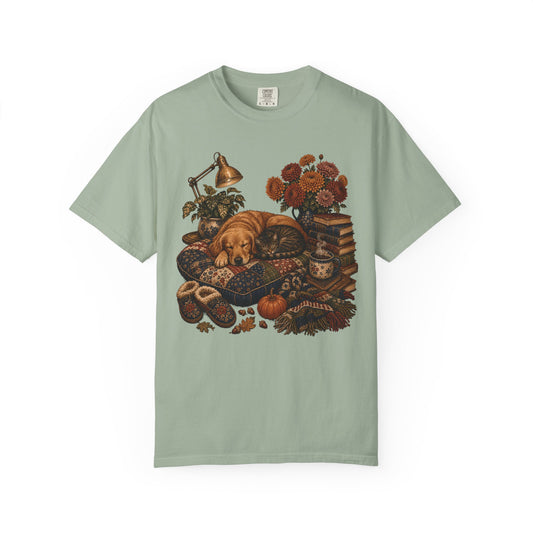 My Kind of Cozy – Books, Brews & Paws Pet Lover T-Shirt