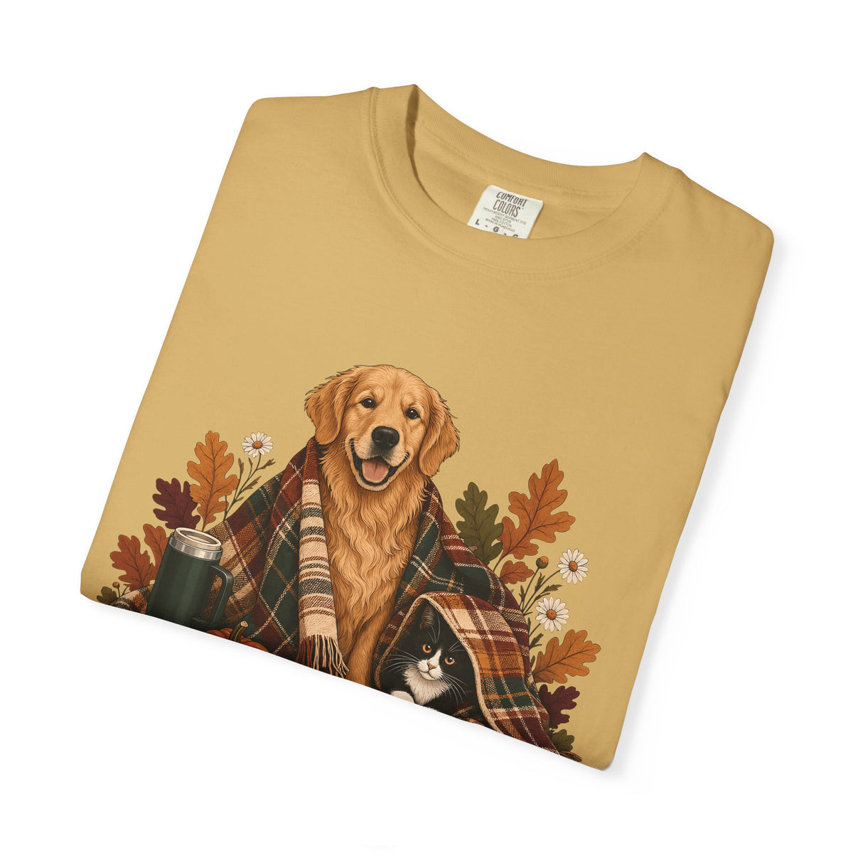 Cozy Fall Dog & Cat T-Shirt – Autumn Pet Parent Tee