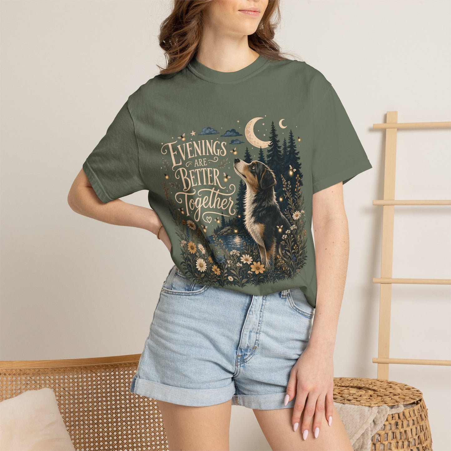 Evenings Are Better Together — Cute Pet Lover T-Shirt