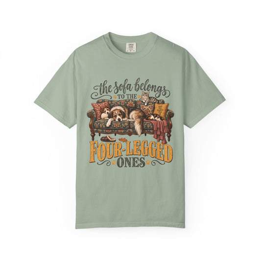 The Sofa Belongs to the Four-Legged Ones T-Shirt – Funny Dog & Cat Lover Tee