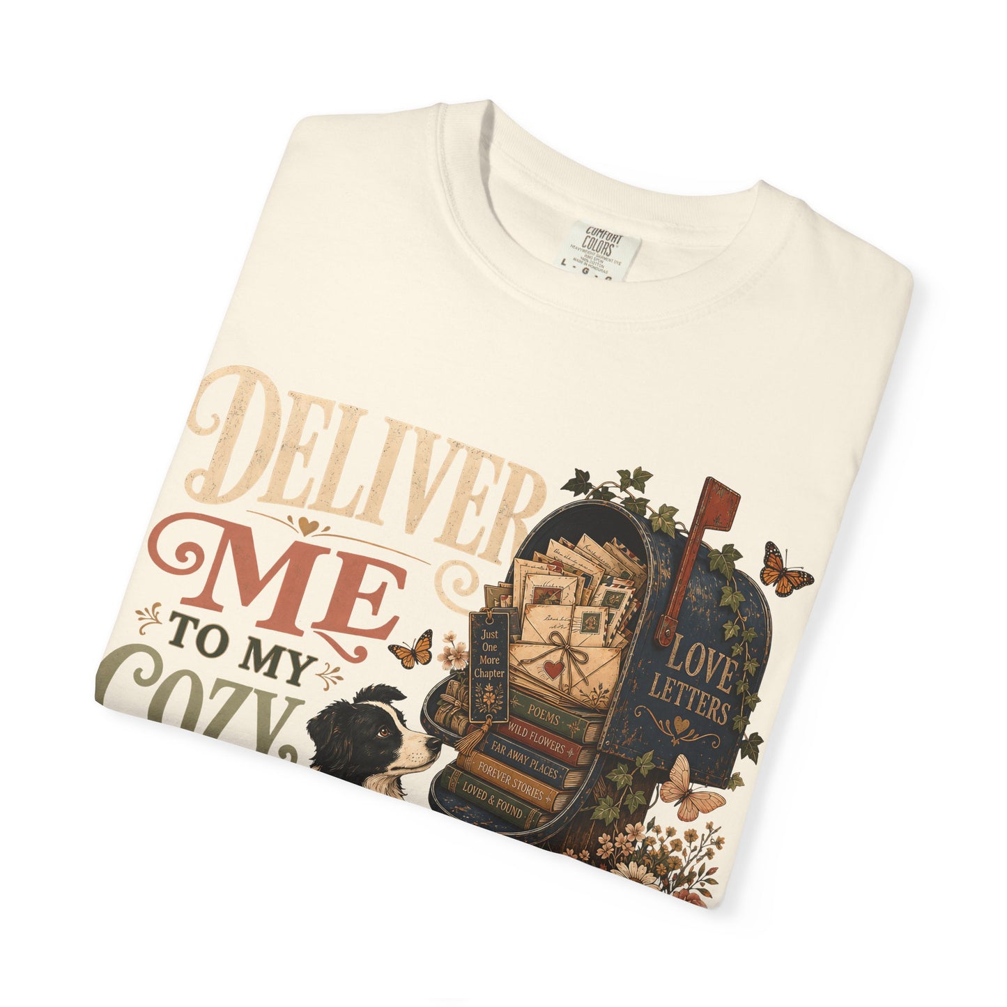 Deliver Me to My Cozy Place Shirt | Book Lover Dog Mom T-Shirt | | Cozy Coffee Reader Shirt | Comfort Colors