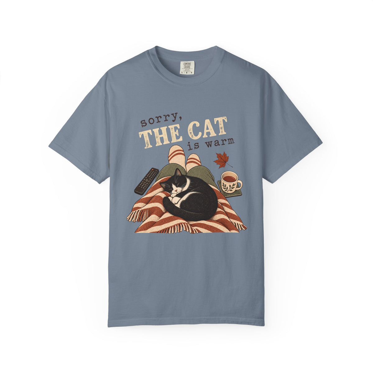 Sorry, The Cat Is Warm T-Shirt – Funny Cat Lover Cozy Lap Tee