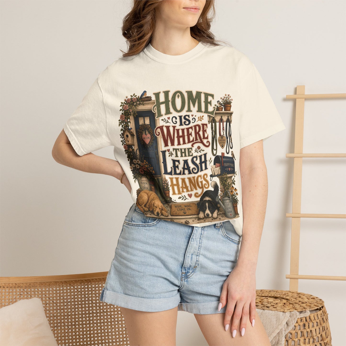 Home Is Where the Leash Hangs Shirt T-Shirt Dog Mom