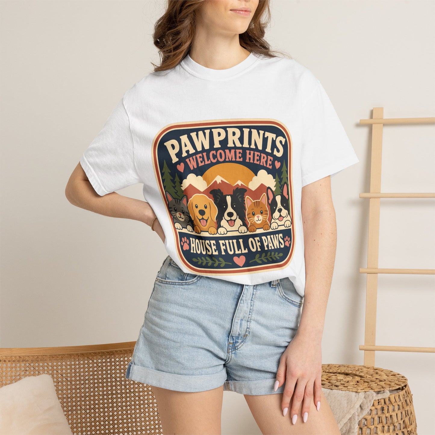 Pawprints Welcome Here Pet Lover  — Cute Pet Lover T-Shirt