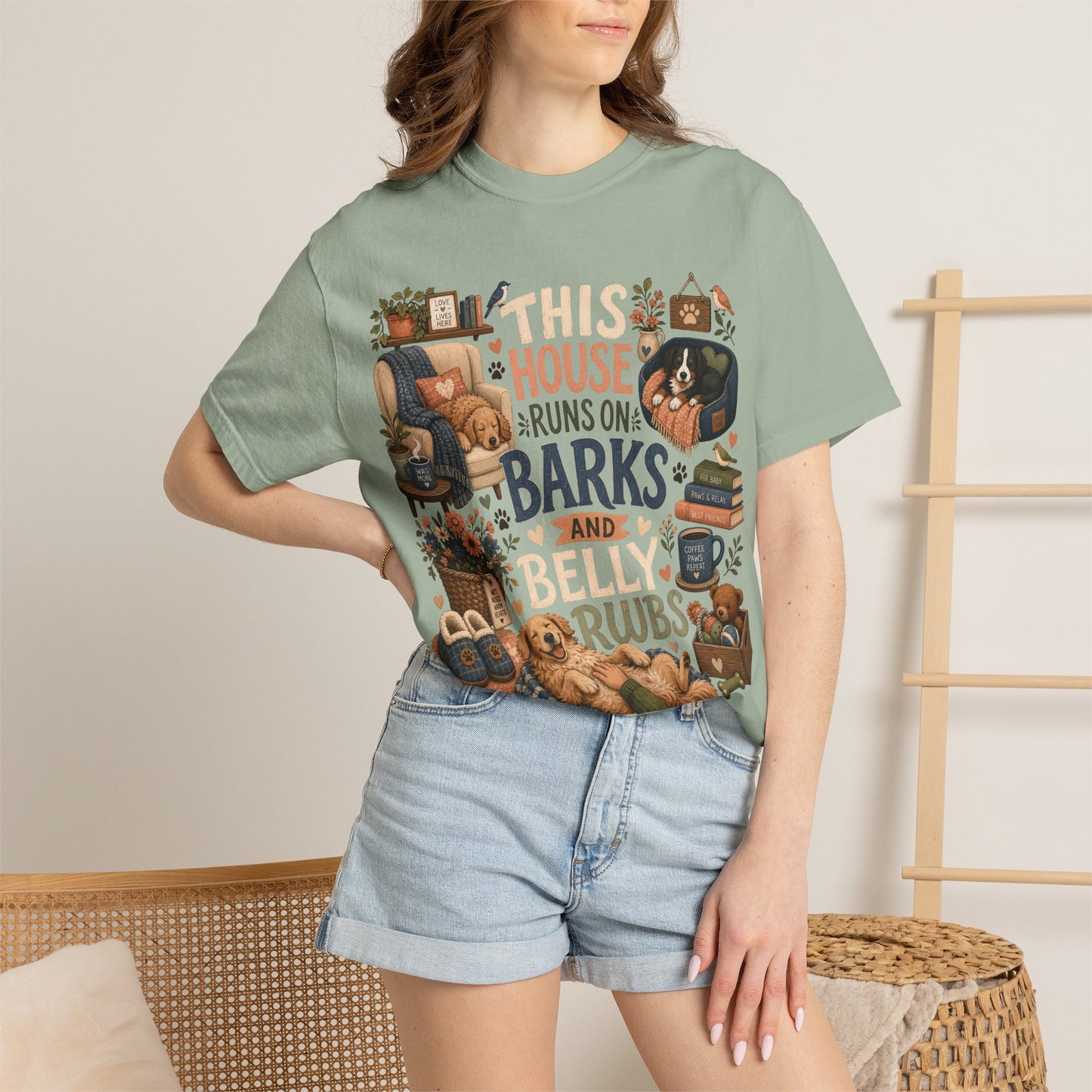 This House Runs on Barks and Belly Rubs T-Shirt Dog Mom