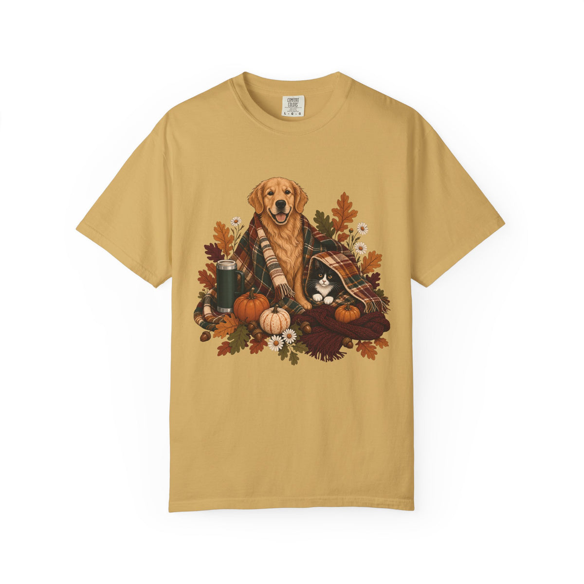 Cozy Fall Dog & Cat T-Shirt – Autumn Pet Parent Tee