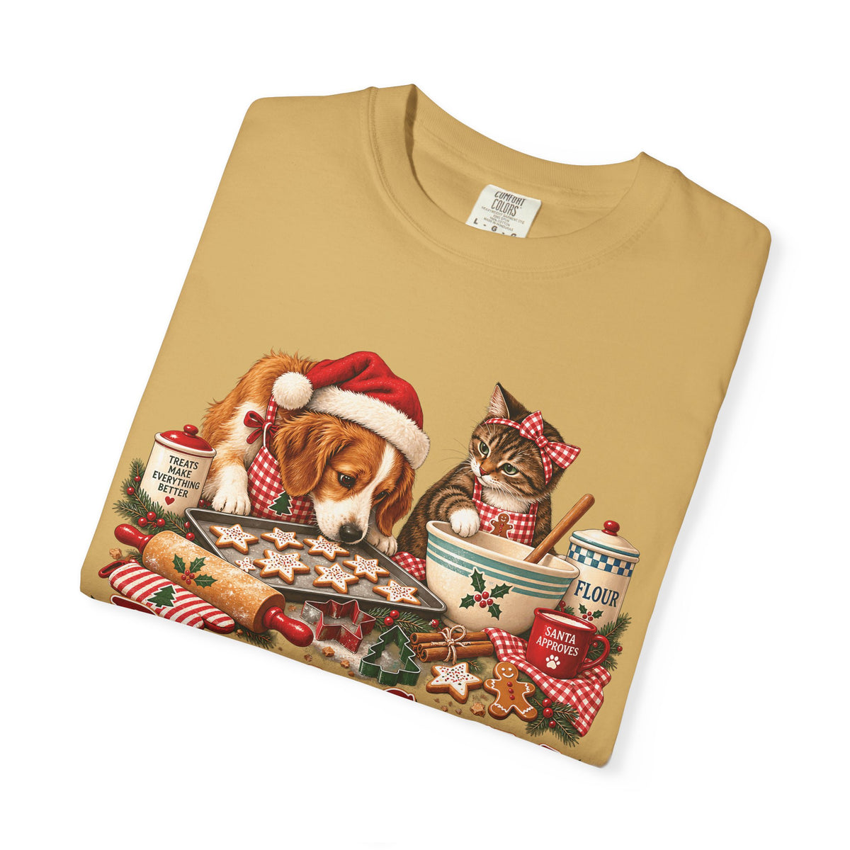 Baking Crew Two Paws Too Many T-Shirt – Funny Christmas Pet Baking Tee