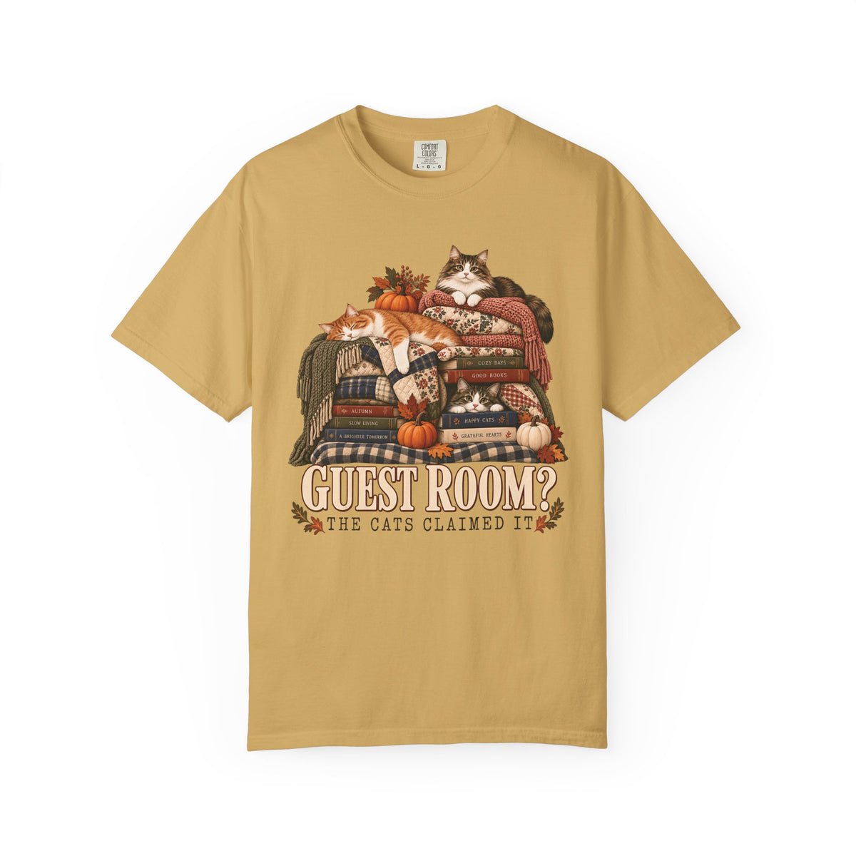 Guest Room? The Cats Claimed It T-Shirt – Funny Cat Lover Tee