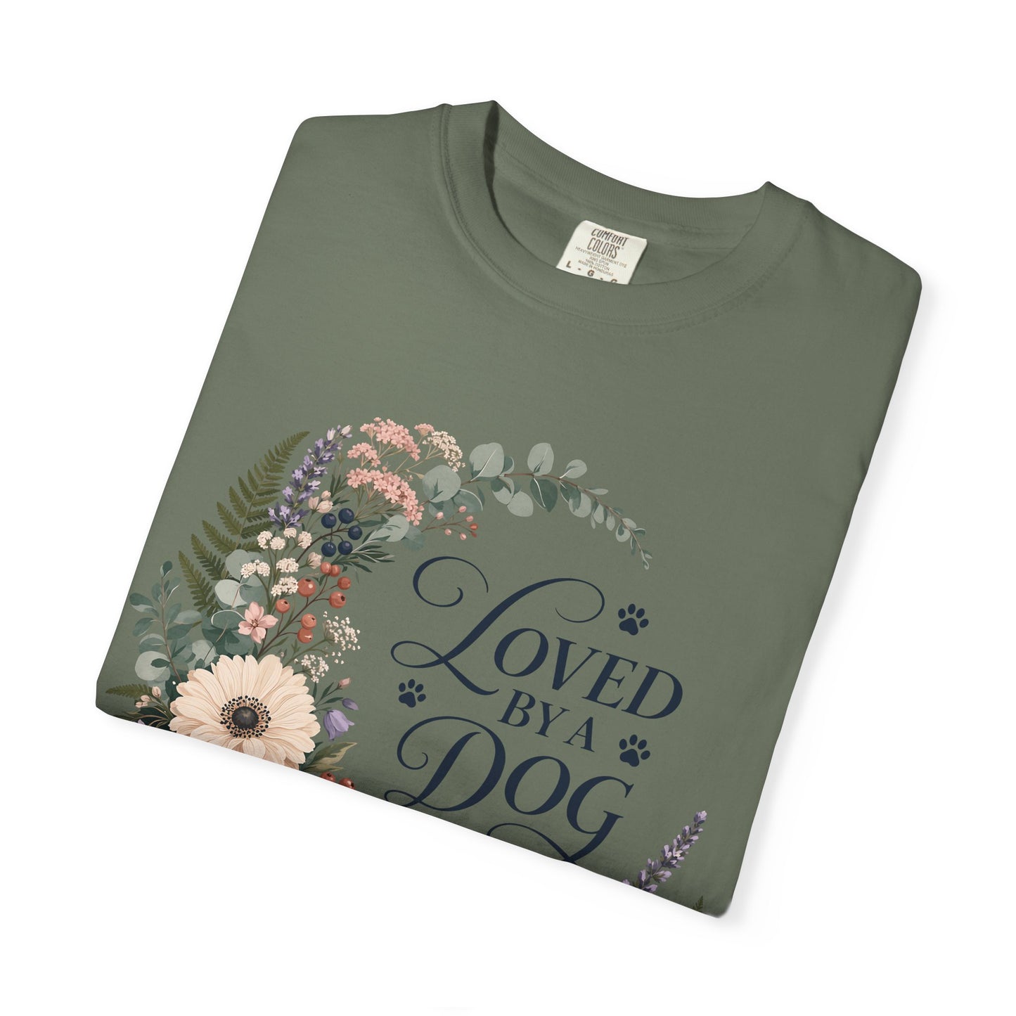 Loved by a Dog Floral — Cute Pet Lover T-Shirt