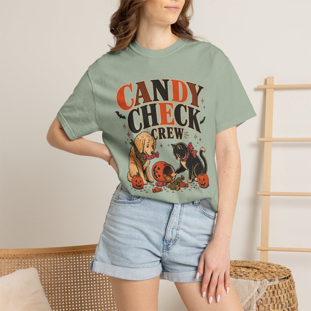Candy Check Crew Halloween T-Shirt – Funny Dog & Cat Pet Lover Tee