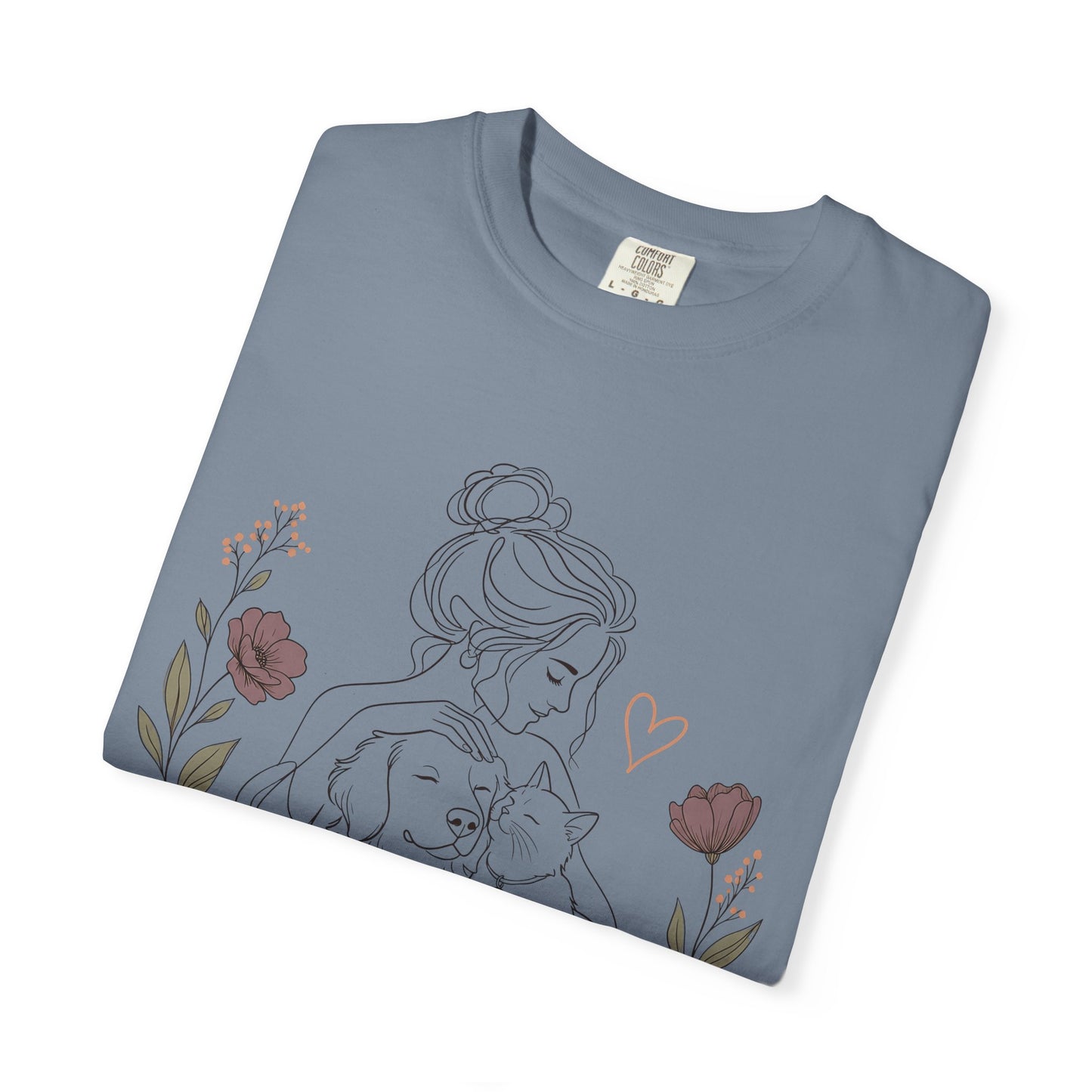 "My Kind of Motherhood" Dog & Cat Mom Line Art T-Shirt