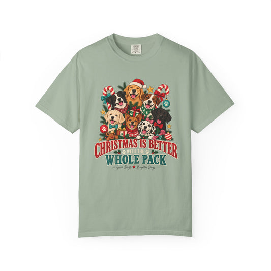 Christmas Is Better With the Whole Pack T-Shirt – Multi-Dog Christmas Tee