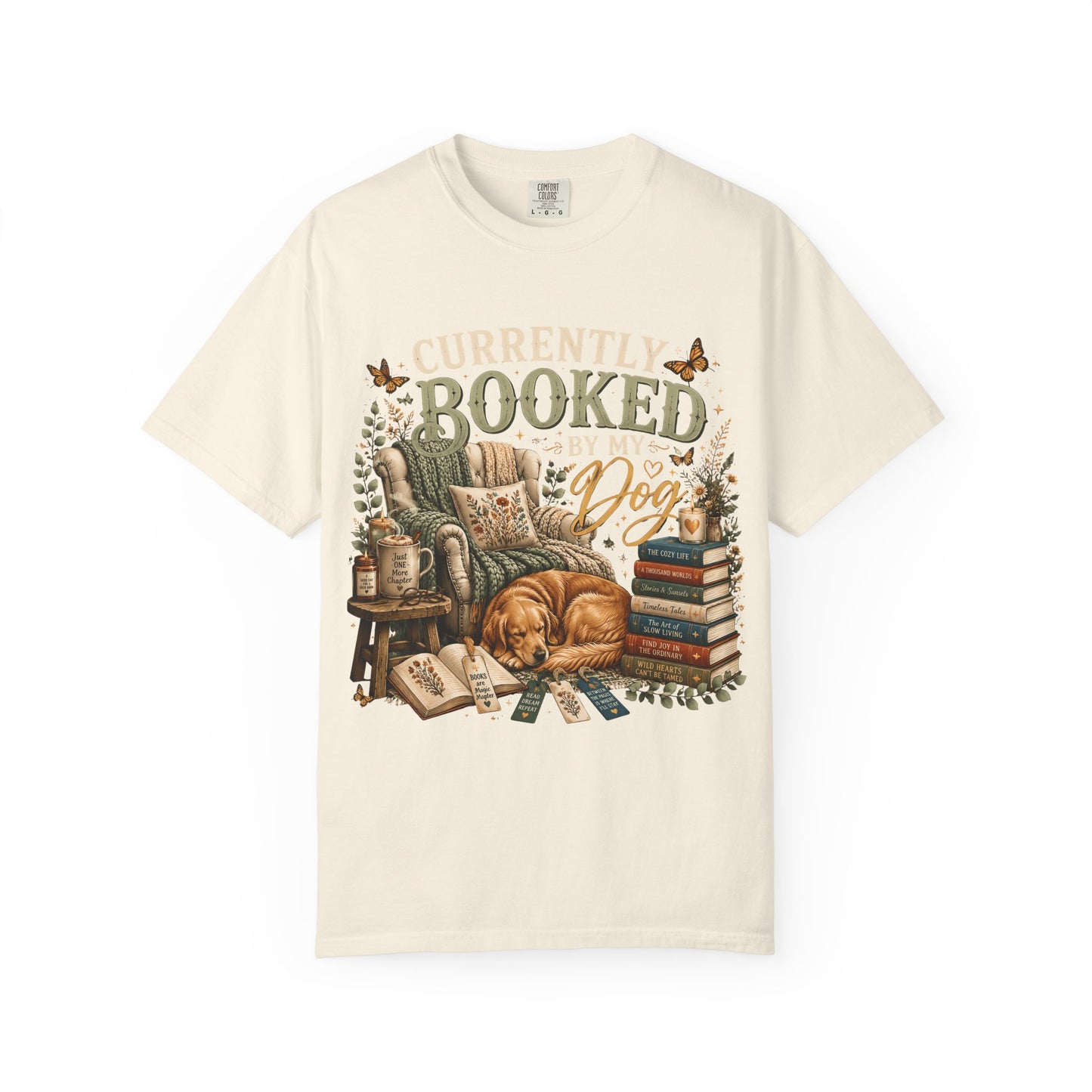 Currently Booked by My Dog Shirt  Cozy Reader Gift | Dog Mom T-Shirt