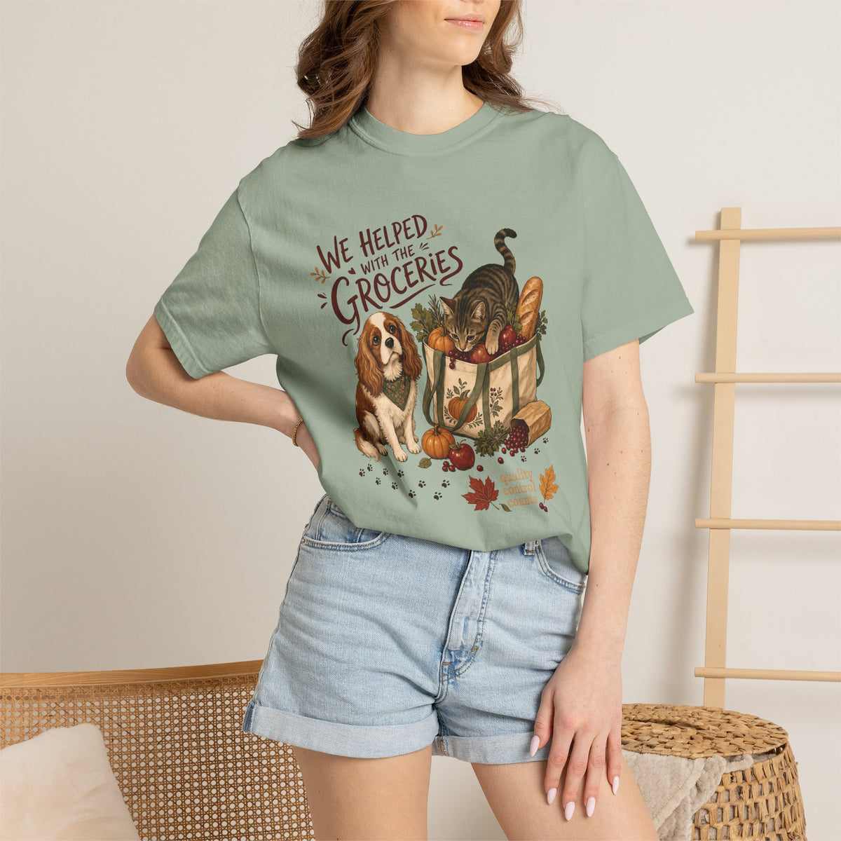 We Helped With the Groceries T-Shirt – Funny Dog & Cat Pet Lover Tee