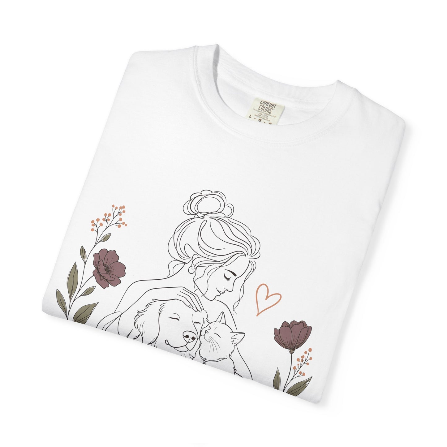 "My Kind of Motherhood" Dog & Cat Mom Line Art T-Shirt