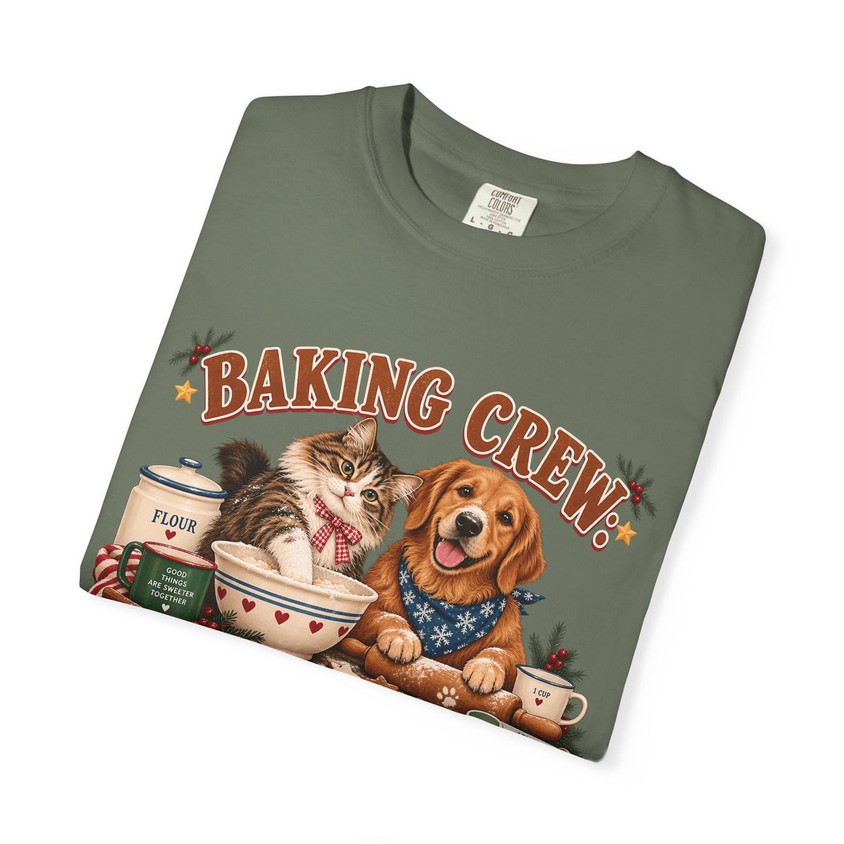 Baking Crew Two Supervisors Zero Help T-Shirt – Funny Christmas Pet Tee