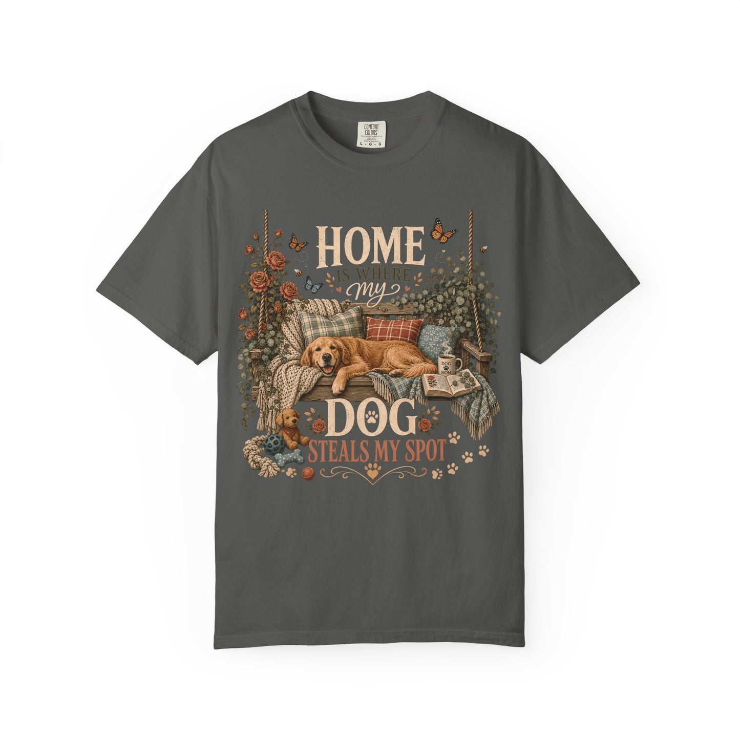 Home Is Where My Dog Steals My Spot, Golden Retriever T-Shirt