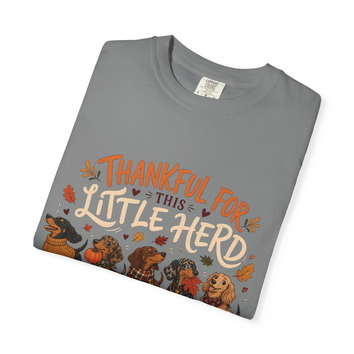 Thankful for This Little Herd T-Shirt – Funny Dachshund Dog Mom Tee