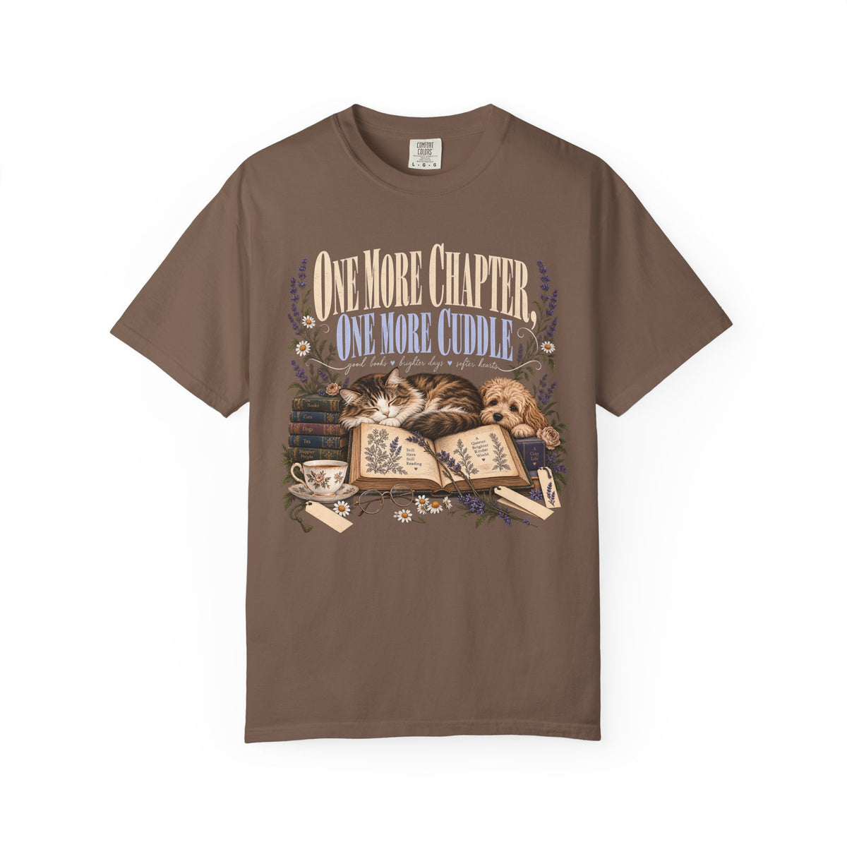 One More Chapter One More Cuddle T-Shirt – Book Lover Dog & Cat Tee