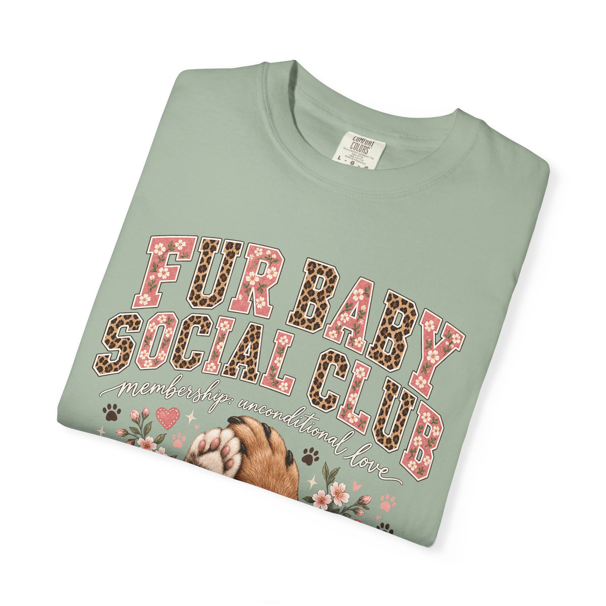Fur Baby Social Club T-Shirt – Retro Floral Dog & Cat Lover Tee