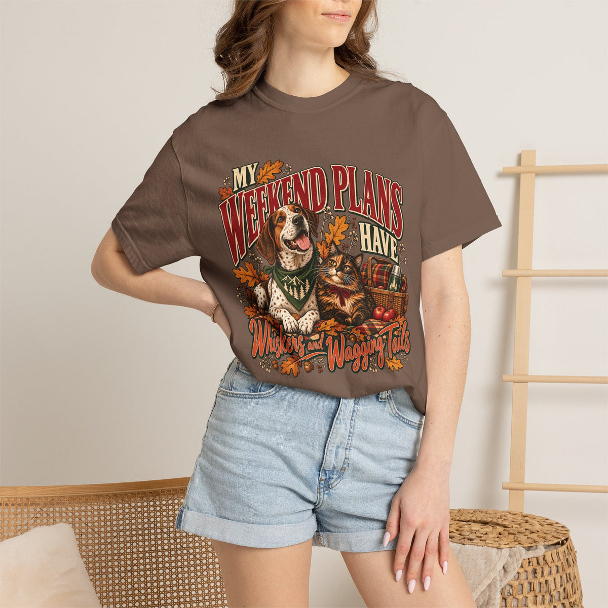 My Weekend Plans Have Whiskers and Wagging Tails T-Shirt – Dog & Cat Lover Tee