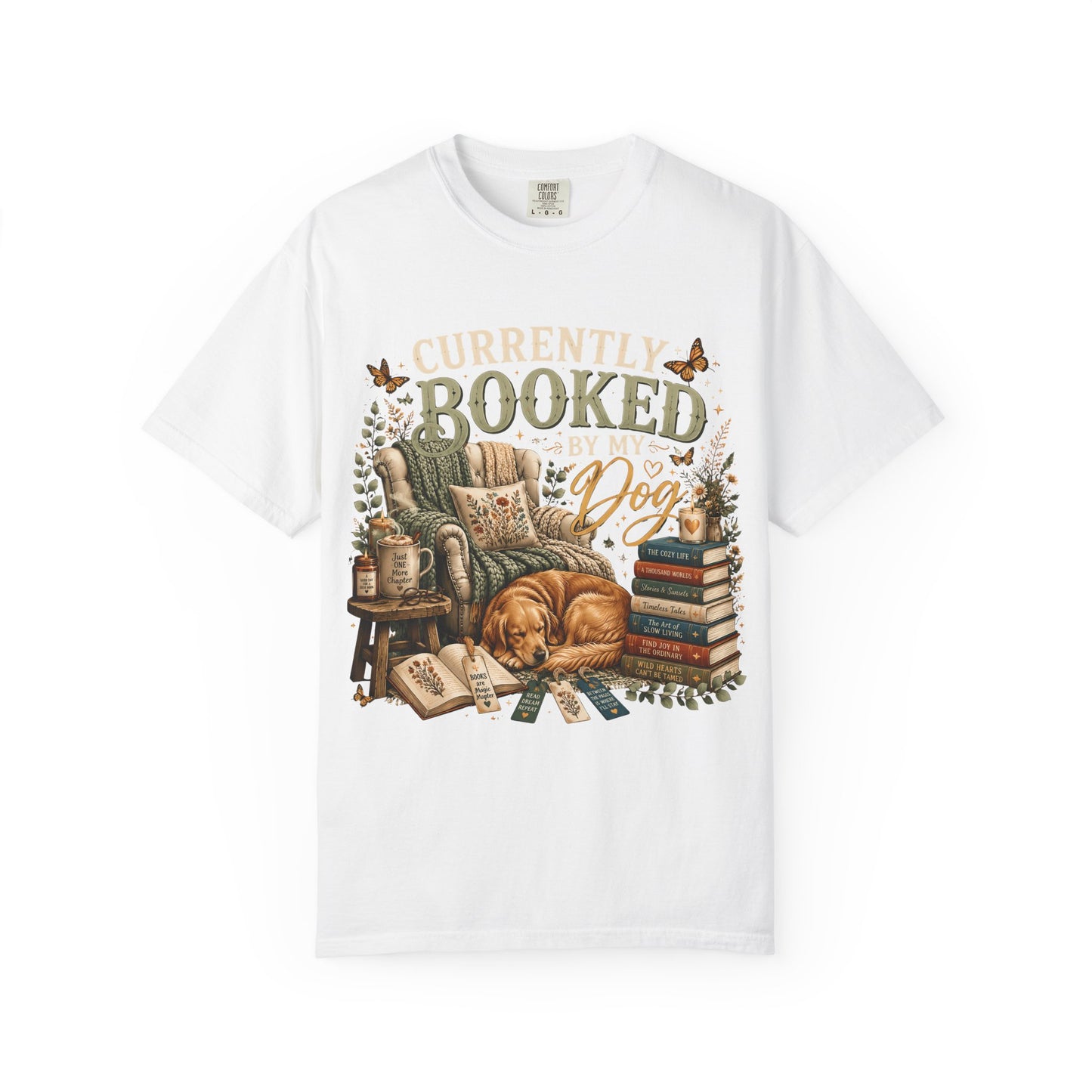 Currently Booked by My Dog Shirt  Cozy Reader Gift | Dog Mom T-Shirt