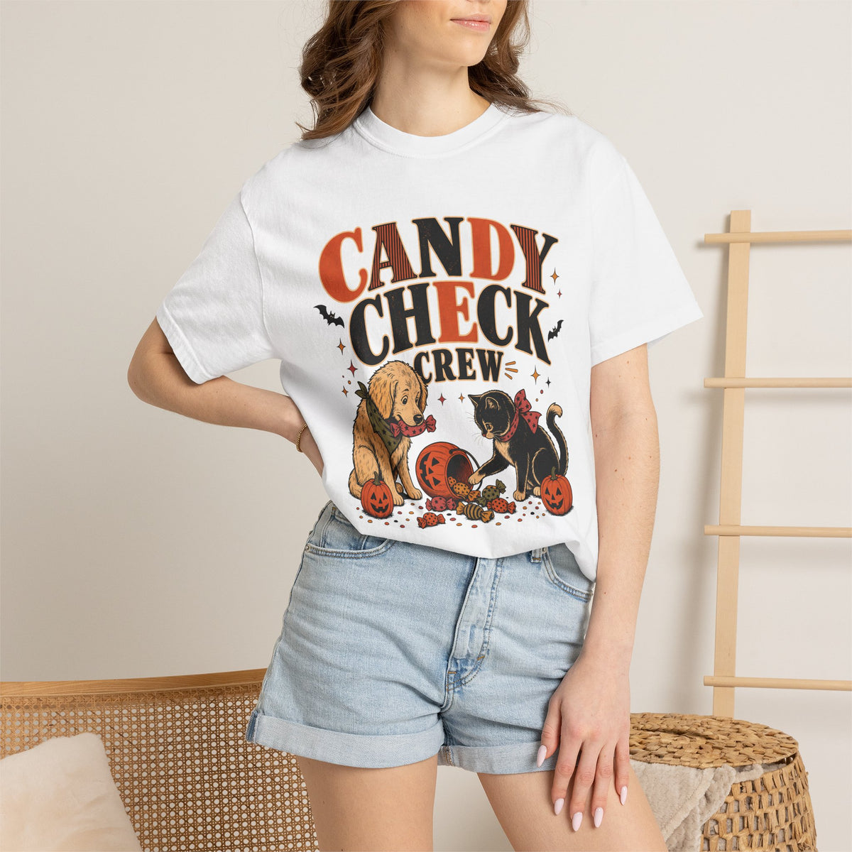 Candy Check Crew Halloween T-Shirt – Funny Dog & Cat Pet Lover Tee