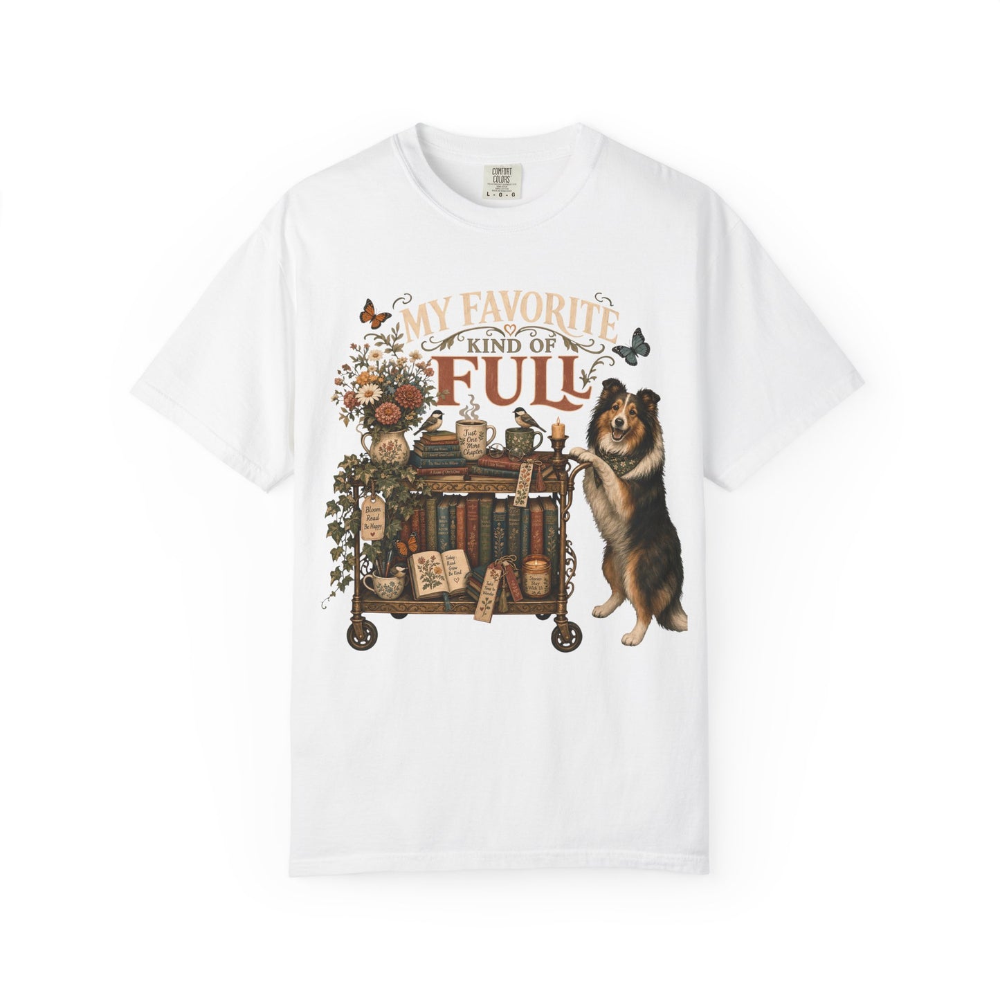 My Favorite Kind of Full, Cozy Book Lover Dog Mom T-Shirt