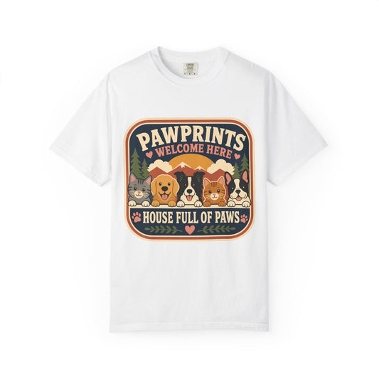 Pawprints Welcome Here Pet Lover  — Cute Pet Lover T-Shirt