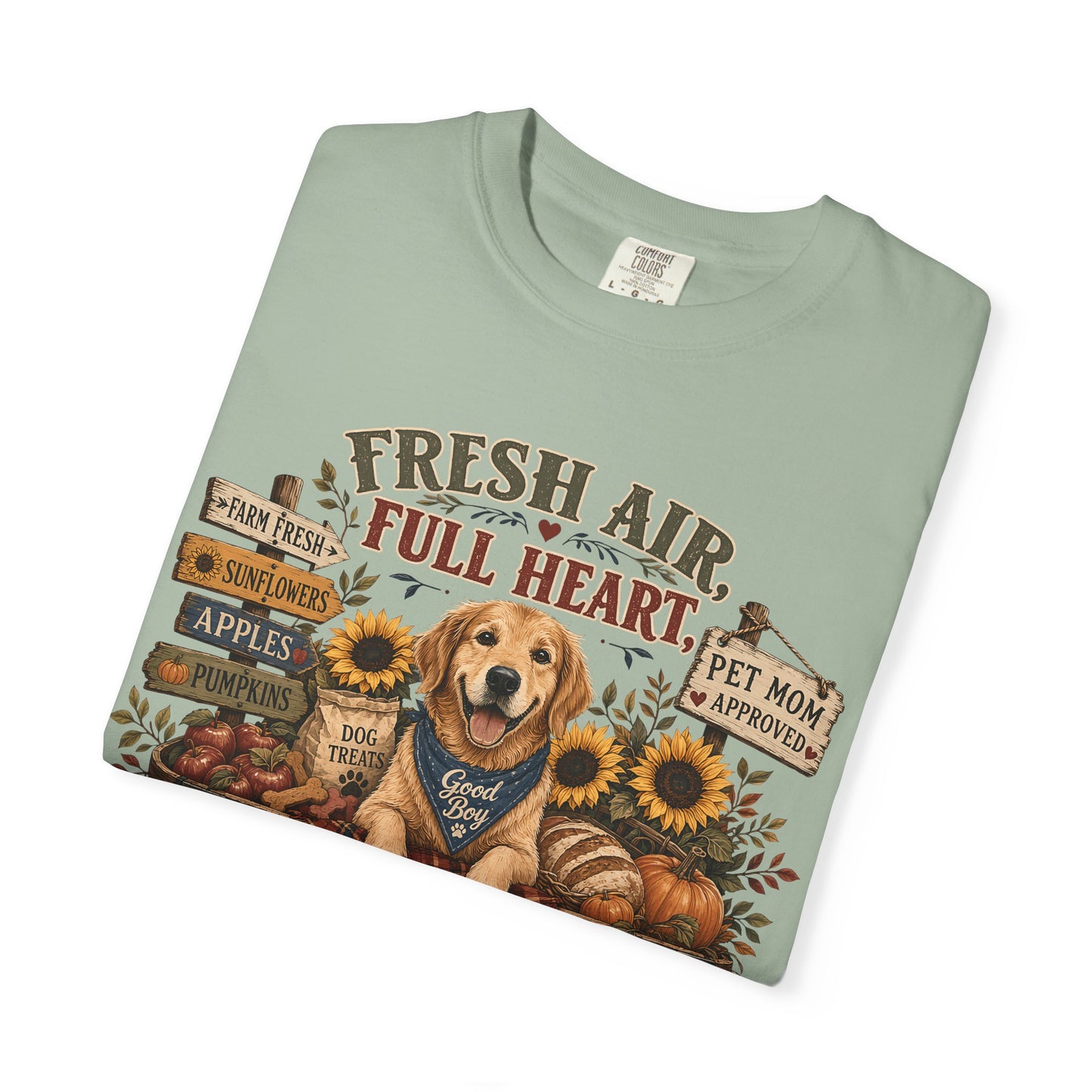 Fresh Air Full Heart Happy Dog — Cute Pet Lover T-Shirt