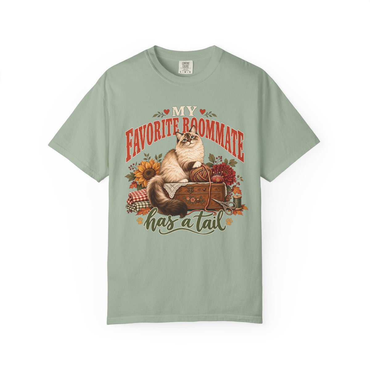 My Favorite Roommate Has a Tail T-Shirt – Cozy Cat Lover Tee