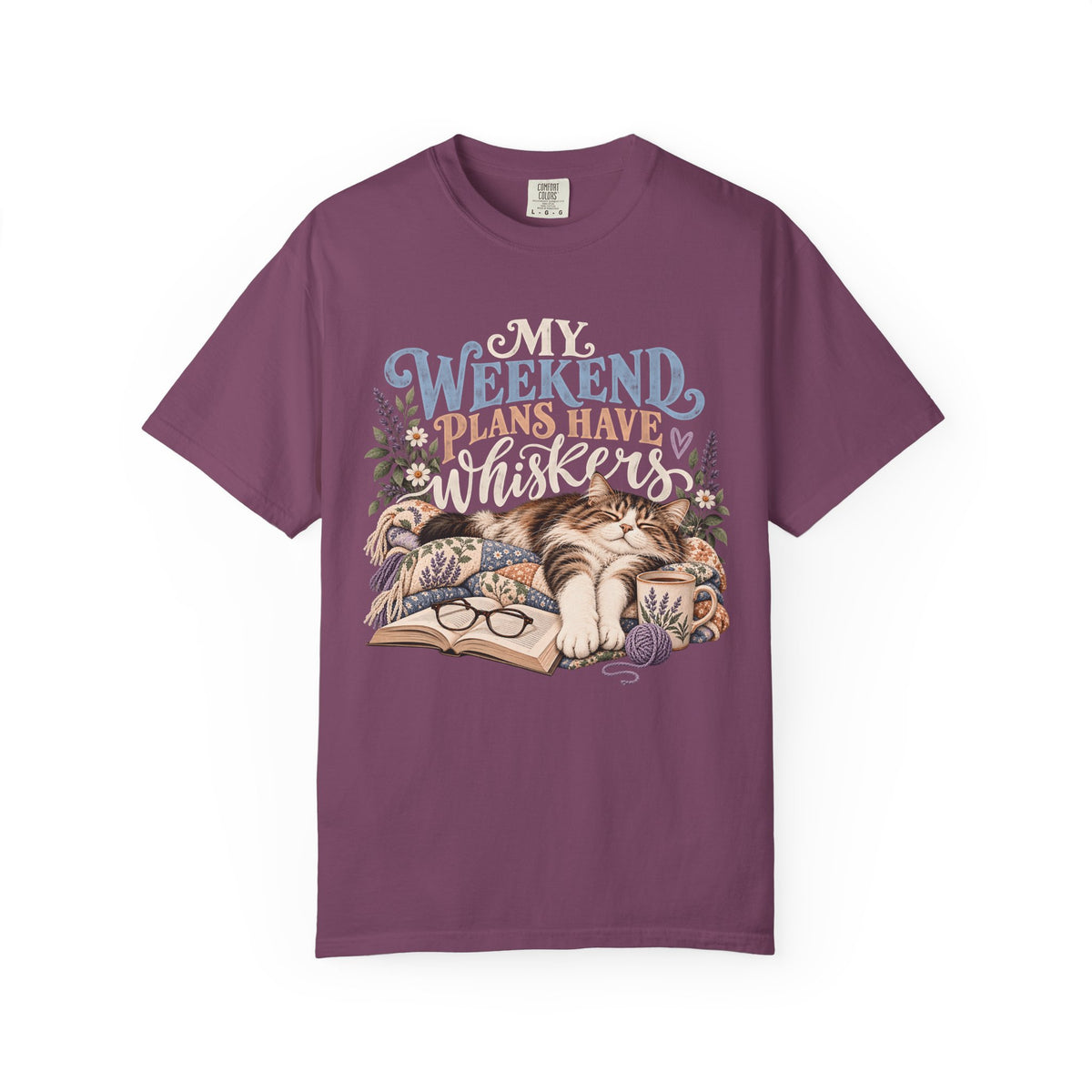 My Weekend Plans Have Whiskers T-Shirt – Cozy Cat Lover Tee