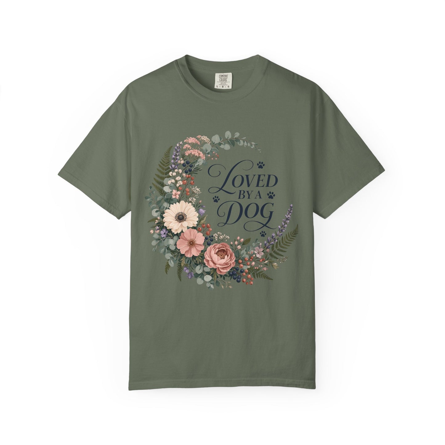Loved by a Dog Floral — Cute Pet Lover T-Shirt
