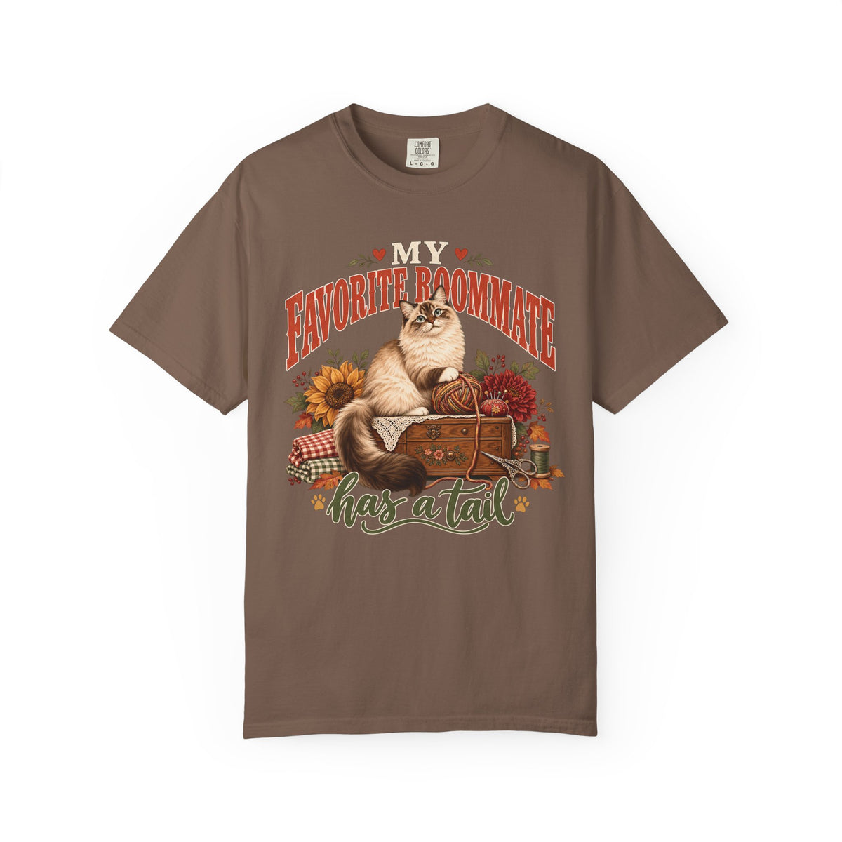My Favorite Roommate Has a Tail T-Shirt – Cozy Cat Lover Tee