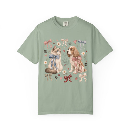 Our Little Family Dog and Cat T-Shirt – Coquette Pet Mom Graphic Tee