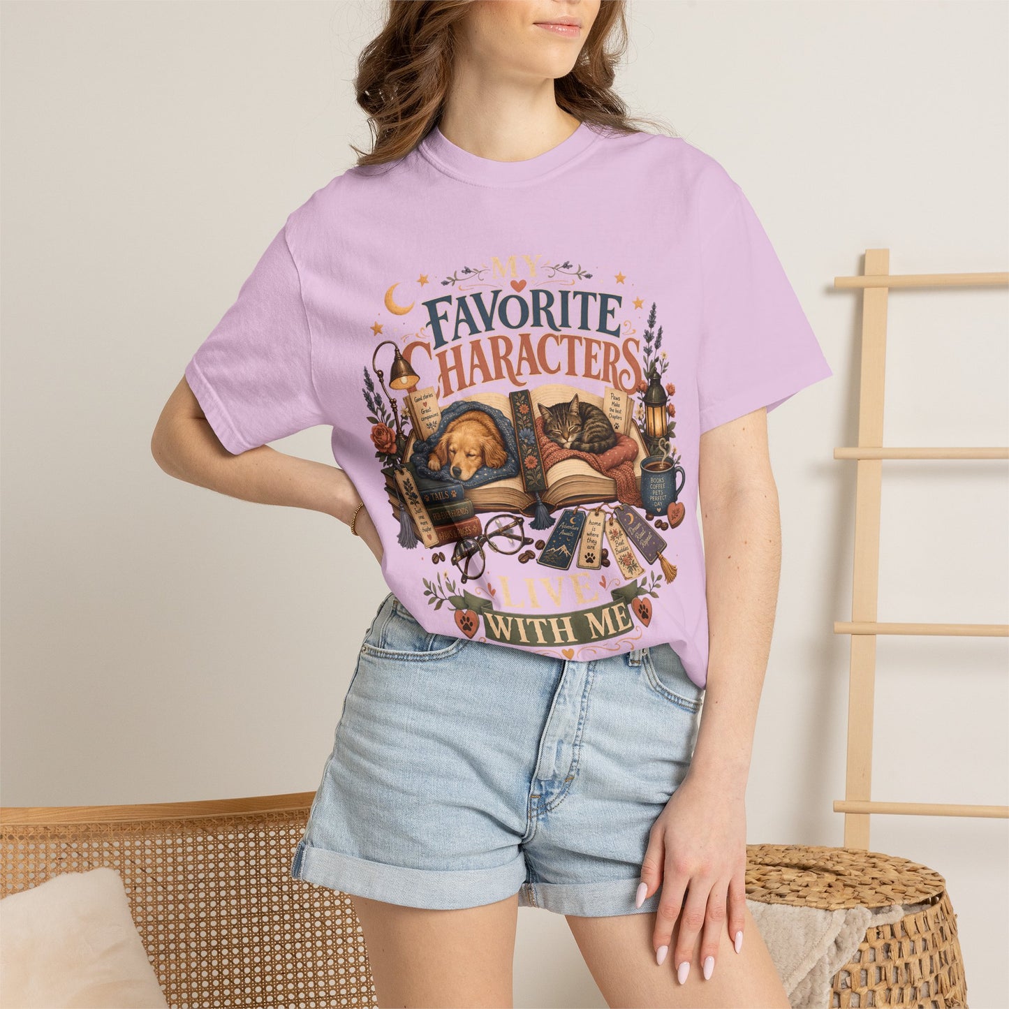 My Favorite Characters Live With Me — Cute Pet Lover Cottage T-Shirt