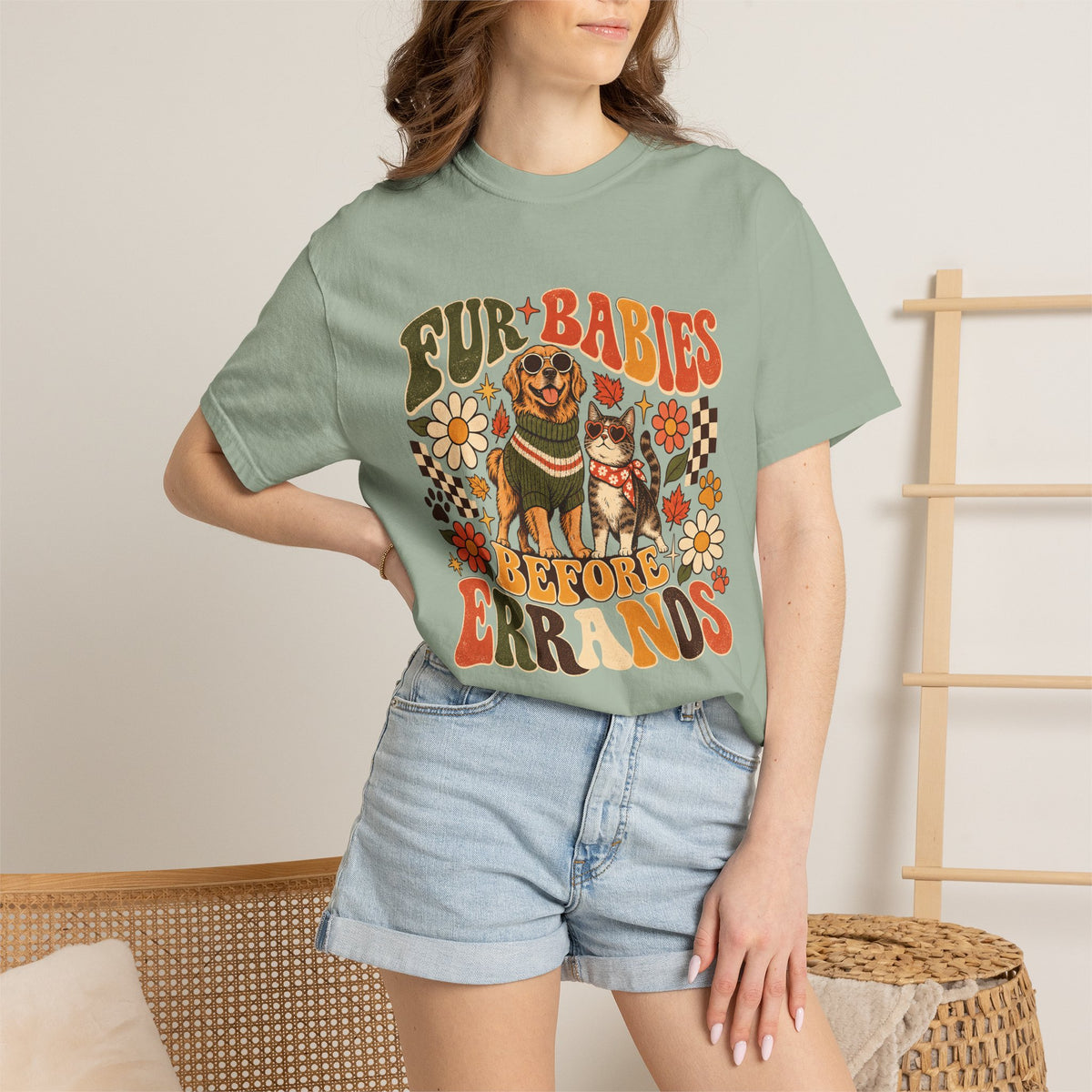 Fur Babies Before Errands T-Shirt – Funny Dog & Cat Pet Lover Tee