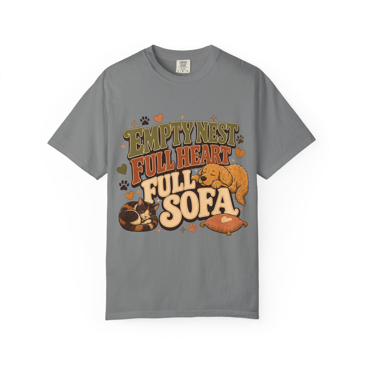 Empty Nest Full Heart Full Sofa Dog and Cat T-Shirt