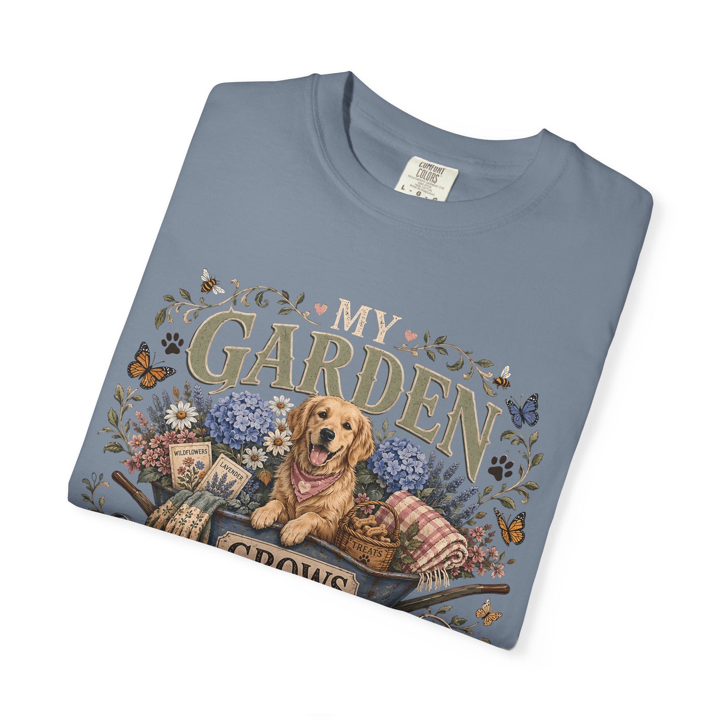 My Garden Grows Better with Paws" Dog & Gardening T-Shirt