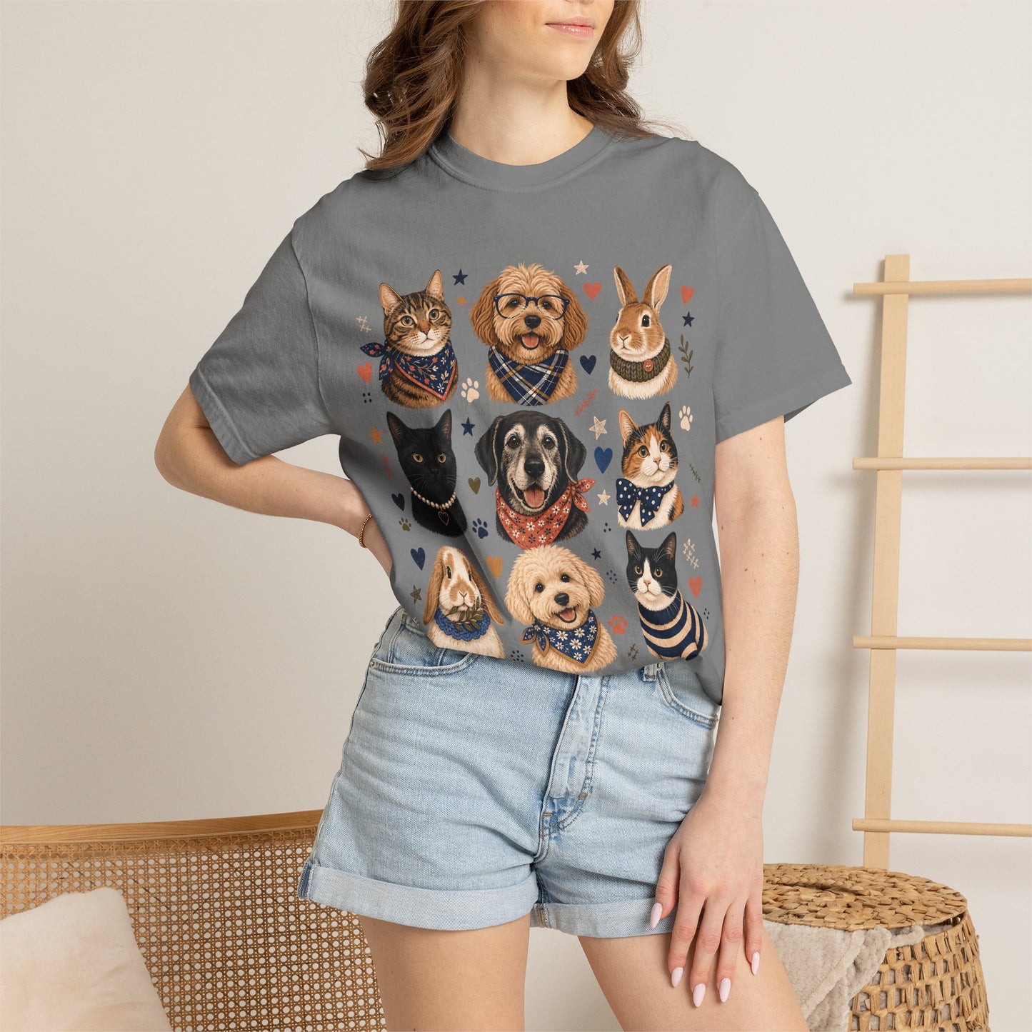Boutique Pet Portrait Grid T-Shirt
