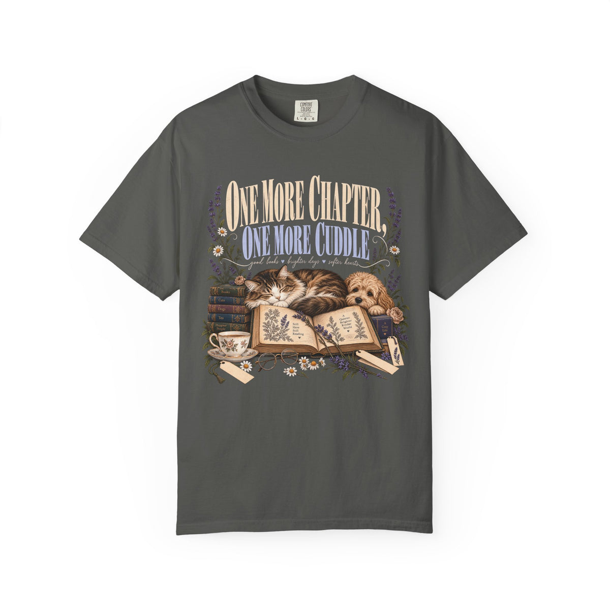 One More Chapter One More Cuddle T-Shirt – Book Lover Dog & Cat Tee