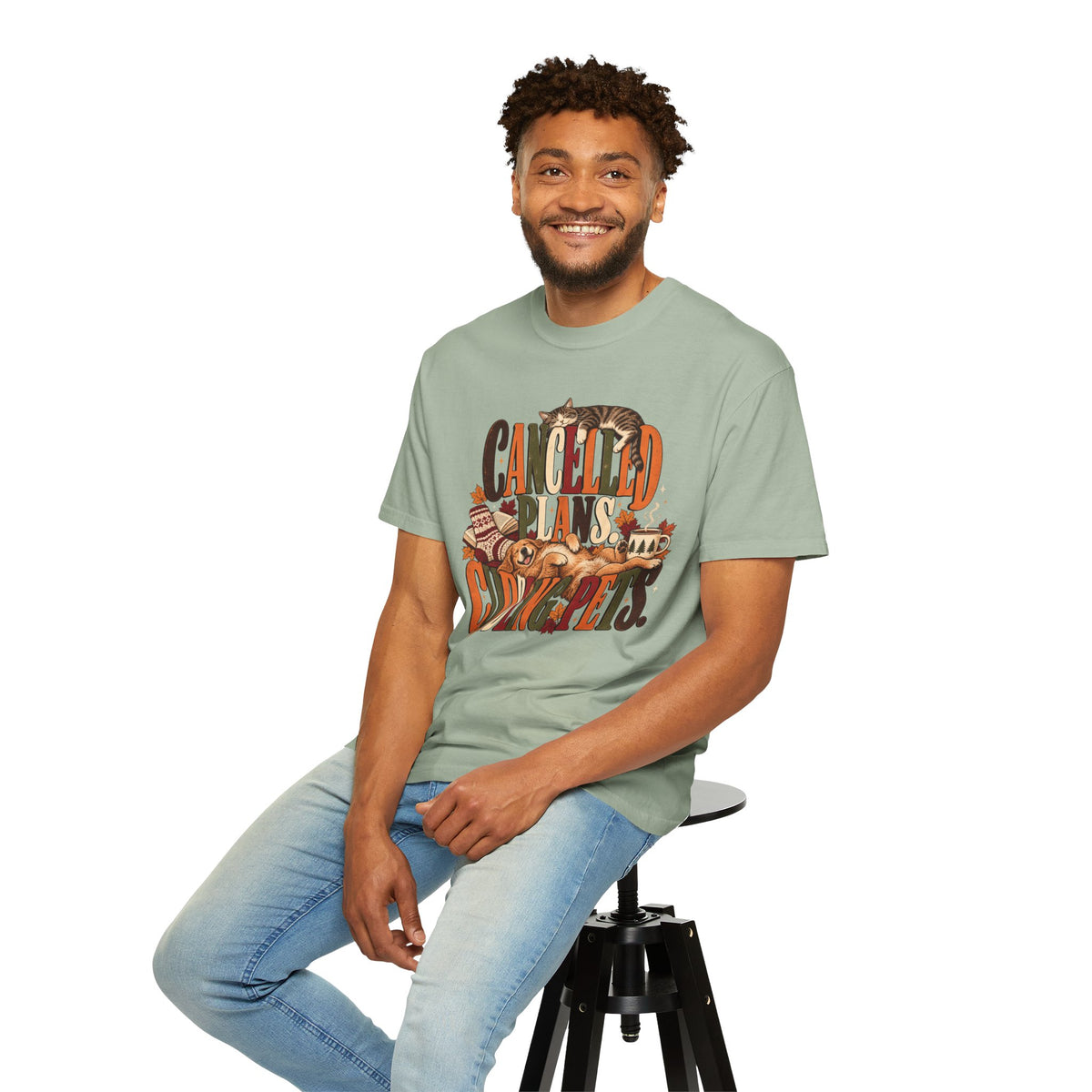 Cancelled Plans Cuddling Pets T-Shirt – Cozy Dog & Cat Pet Lover Tee