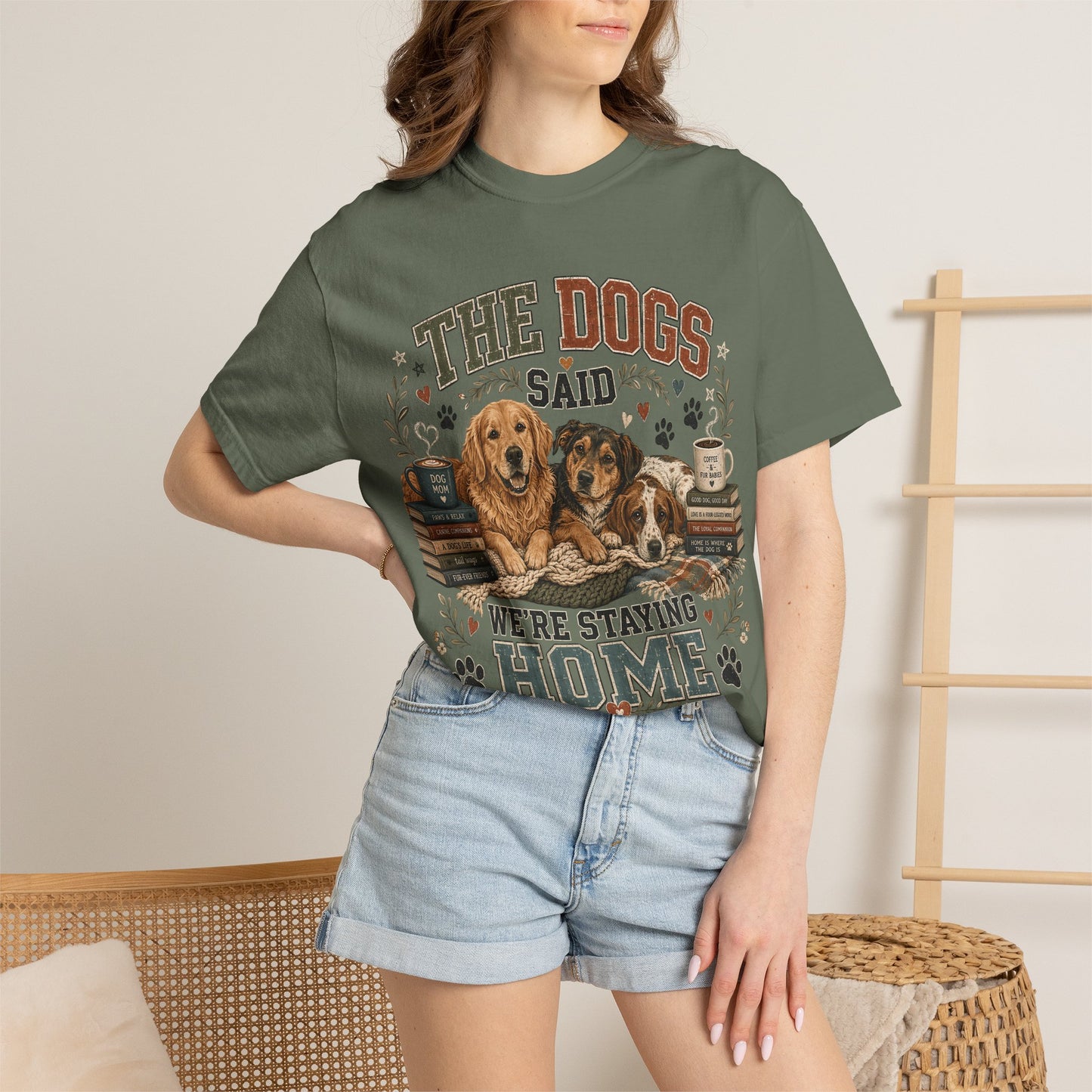 Dog Mom Staying Home Graphic - Cute Pet Lover T-Shirt