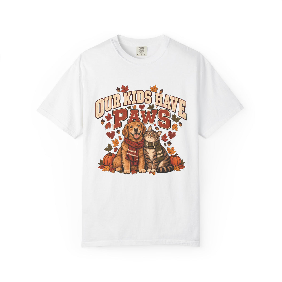 Our Kids Have Paws T-Shirt – Autumn Dog & Cat Pet Parent Tee