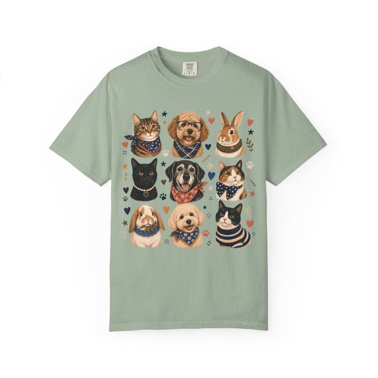 Boutique Pet Portrait Grid T-Shirt