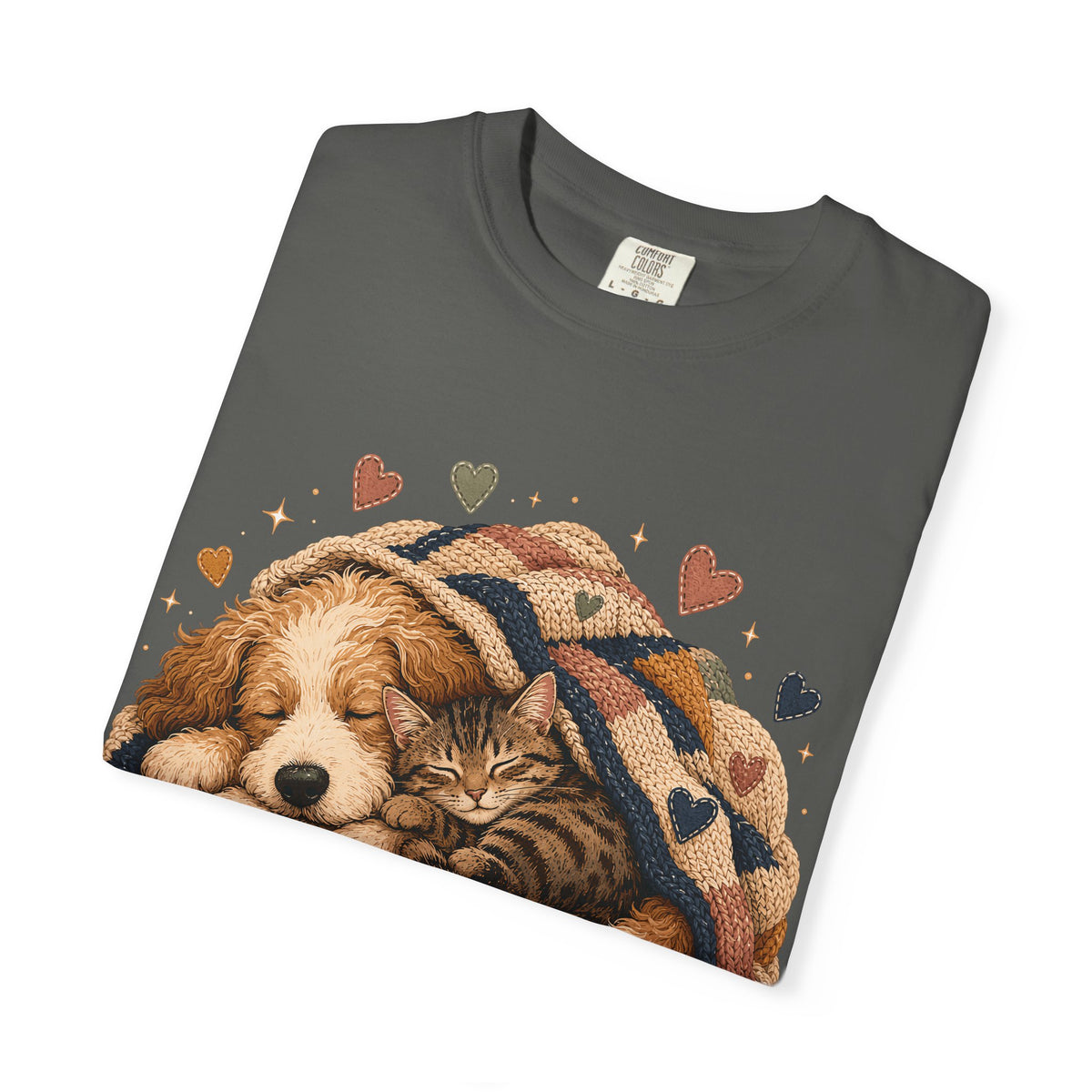 Sleeping Dog and Cat T-Shirt | Cozy Pet Lover T-Shirt