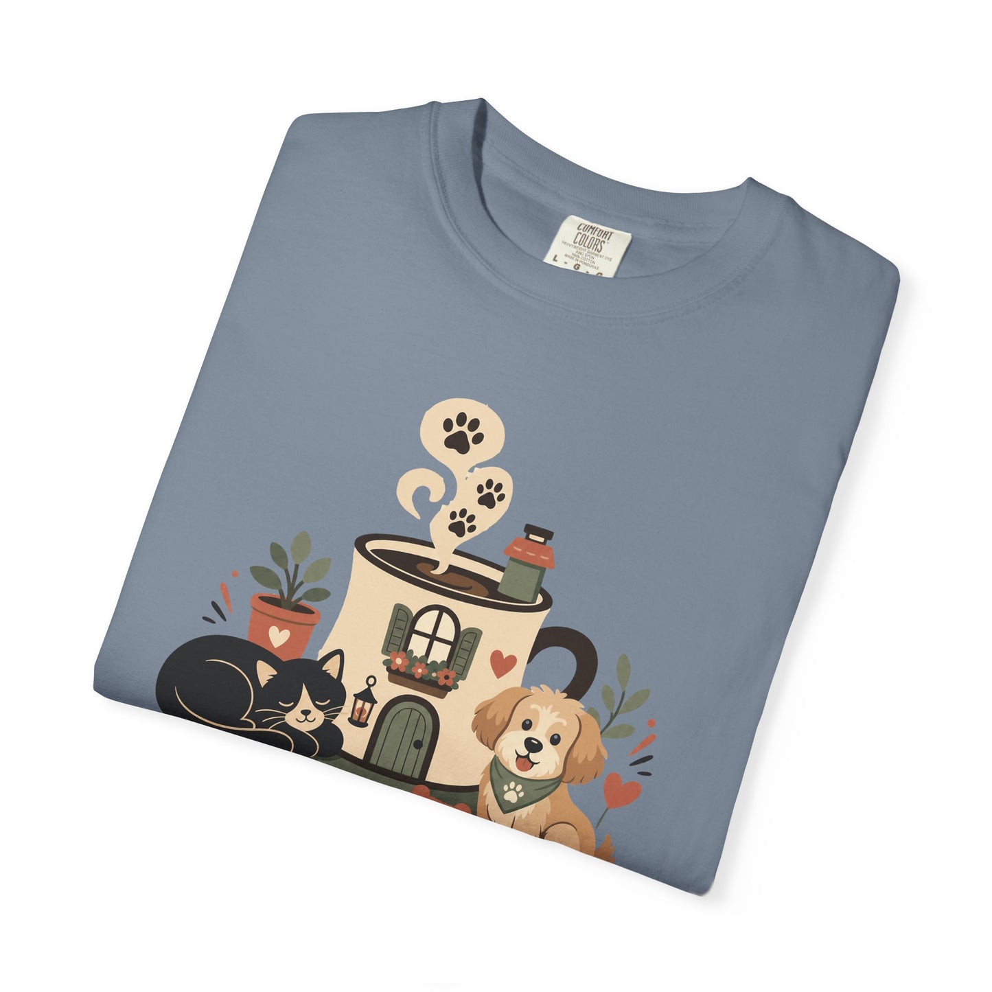 Cozy Caffeinated Covered in Fur  — Cute Pet Lover T-Shirt