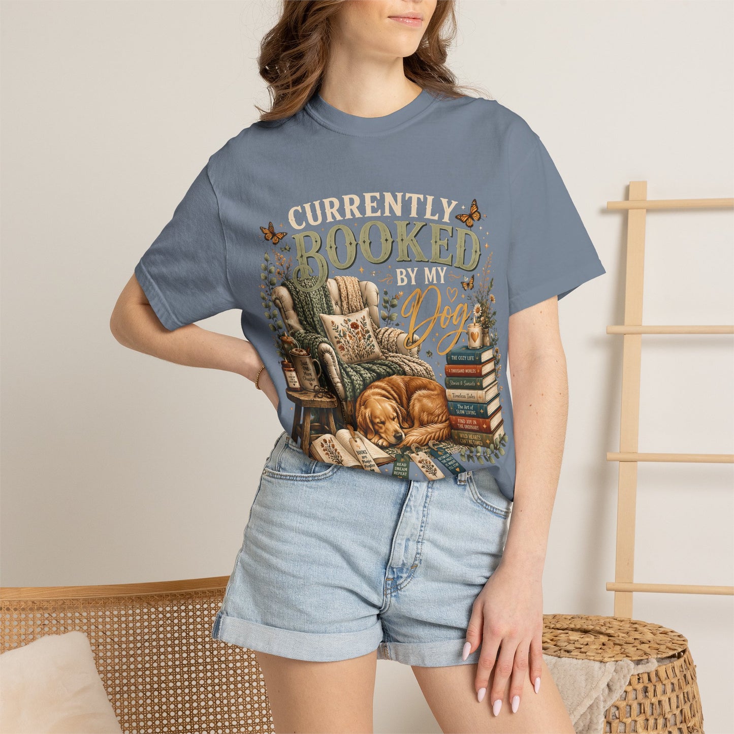 Currently Booked by My Dog Shirt  Cozy Reader Gift | Dog Mom T-Shirt