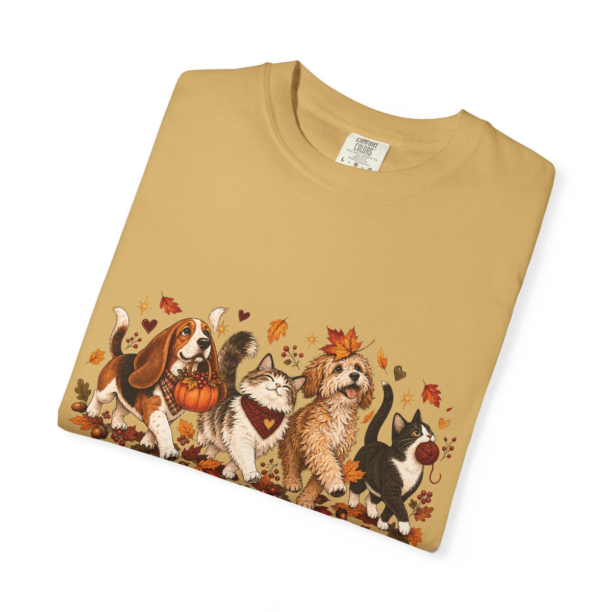 Autumn Paws T-Shirt – Cozy Dog & Cat Lover Fall Tee